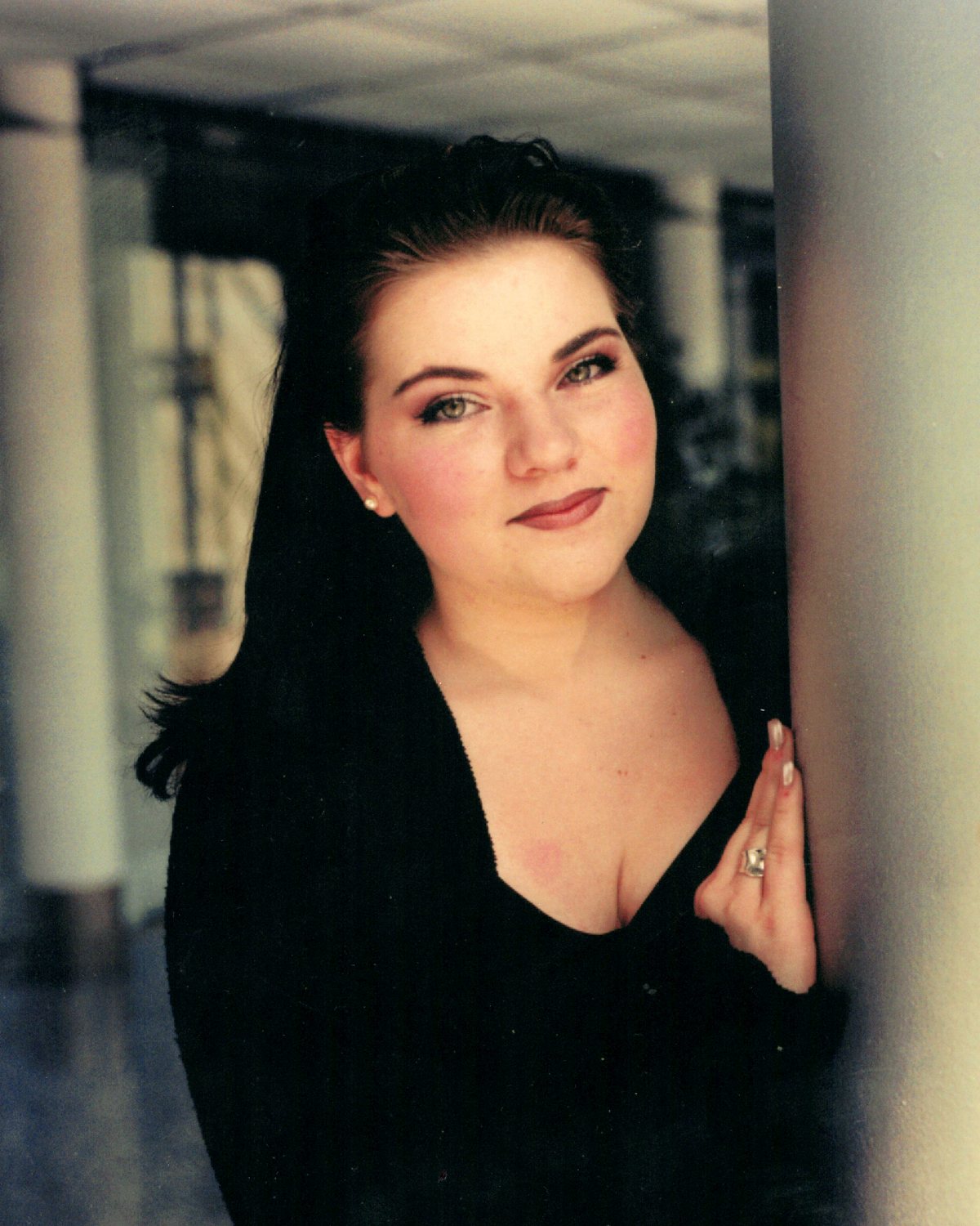 Christine at the age of 19 as the youngest radio host at Medienhaus Vorarlberg, Year 2000